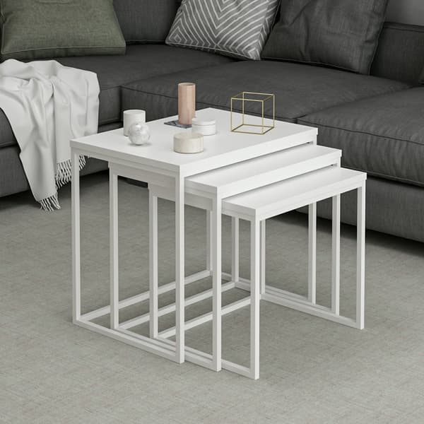 Chic Home Eva sivupöydät 40x55xK50 cm 3 kpl, valkoinen