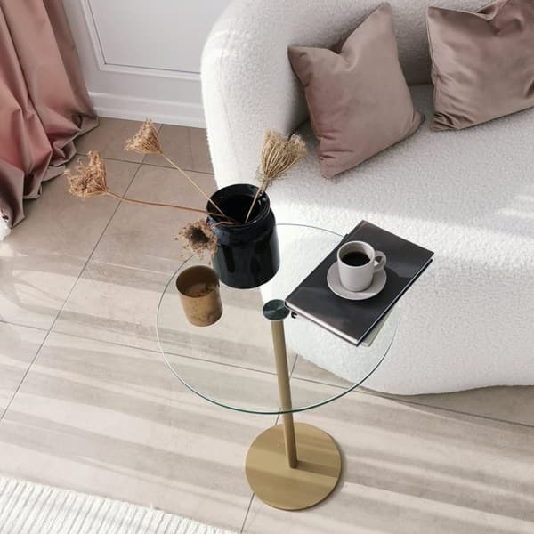 Chic Home Soili sivupöytä H40xK50 cm, kulta/kirkas