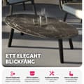 Miniatyrbild 3 av 9: Ovalt Soffbord Acerra, marmorlook 100x50x34,5 cm - svart
