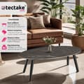 Miniatyrbild 2 av 9: Ovalt Soffbord Acerra, marmorlook 100x50x34,5 cm - svart