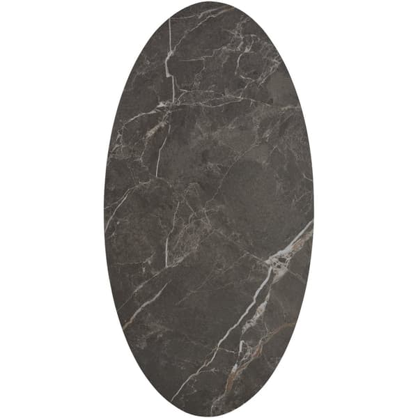 Ovalt sofabord Acerra, marmorlook 100x50x34,5 cm - natur