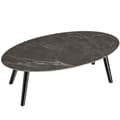 Miniatyrbillede 4 af 7: Ovalt sofabord Acerra, marmorlook 100x50x34,5 cm - sort