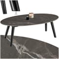 Miniatyrbillede 1 af 7: Ovalt sofabord Acerra, marmorlook 100x50x34,5 cm - sort
