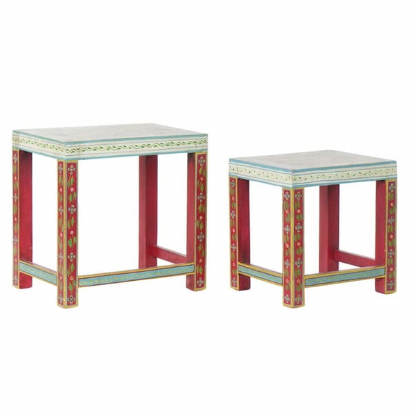 Sidobord DKD Home Decor 8424001853243 Naturell Multicolour Akryl Mangoträ 45 x 30 x 45 cm