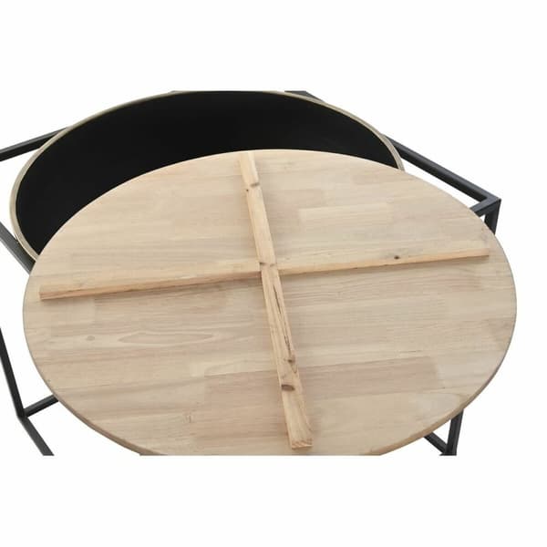 Sidobord DKD Home Decor Brun Svart Trä Metall 64 x 64 x 62,5 cm