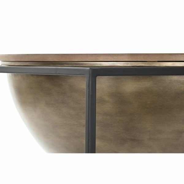 Sidobord DKD Home Decor Brun Svart Trä Metall 64 x 64 x 62,5 cm