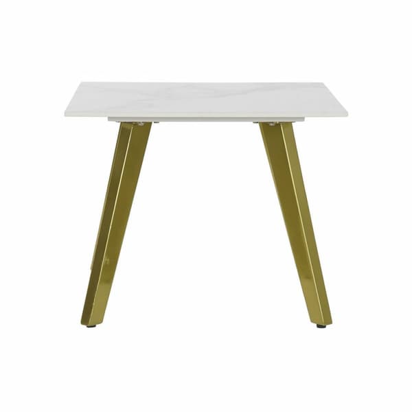 Sidobord DKD Home Decor Vit Gyllene 60 x 60 x 48 cm