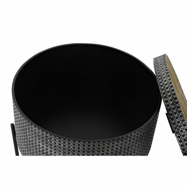 Sidobord DKD Home Decor Svart Silvrig 45 x 45 x 39 cm