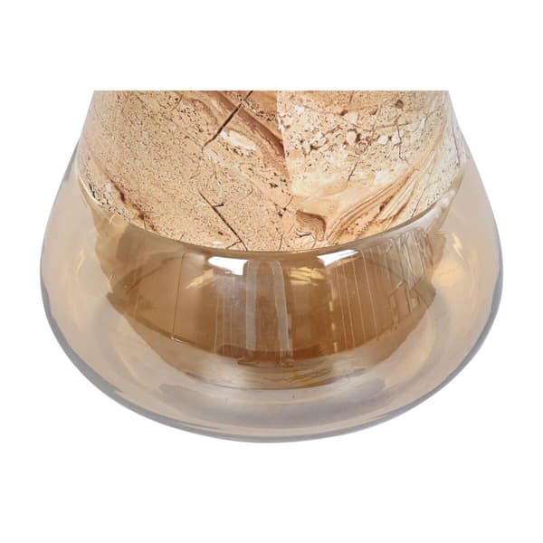 Sidobord DKD Home Decor Glas Dvobarvna Järn 50 x 50 x 49 cm