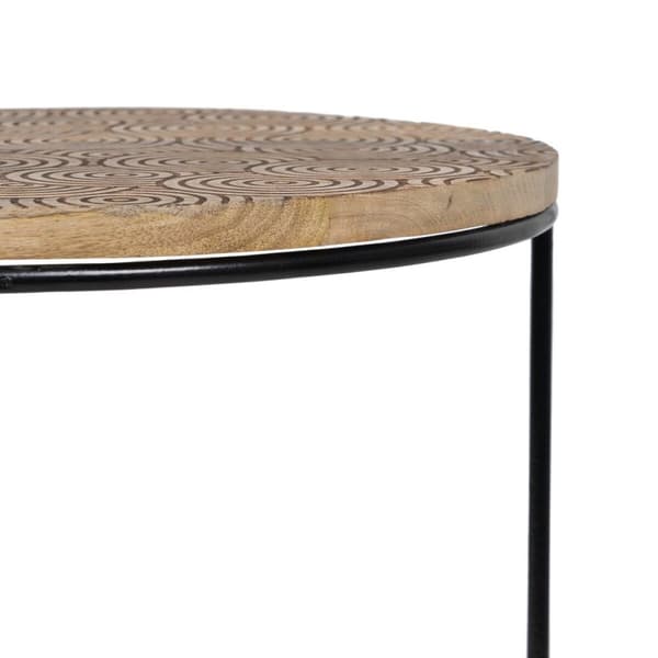 Sidobord 60 x 39,5 x 60 cm Naturell Svart Metall Trä (2 antal)