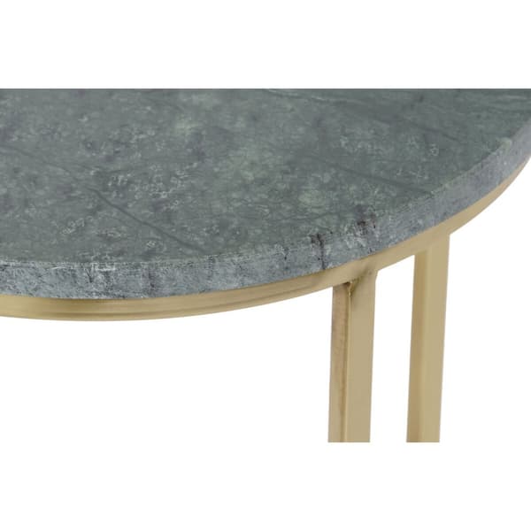 2-bordsset DKD Home Decor Grön Gyllene 46 x 46 x 58 cm