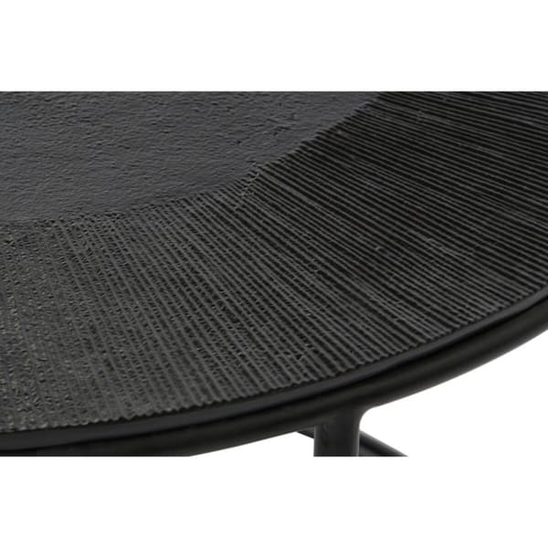 2-bordsset DKD Home Decor Svart Metall Aluminium 76 x 76 x 44 cm