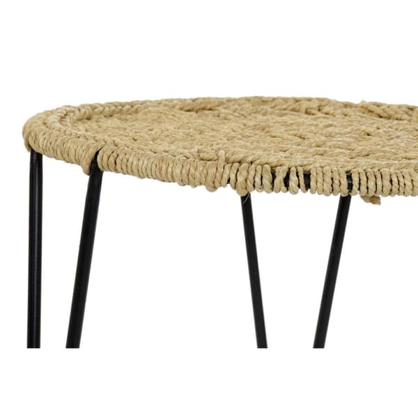 3-bordsset DKD Home Decor Brun Svart Naturell 62 x 62 x 40 cm 62 x 62 x 40,5 cm