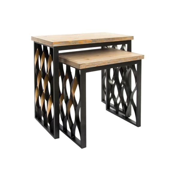 2-bordsset Home ESPRIT Trä Metall 64 x 34 x 65 cm