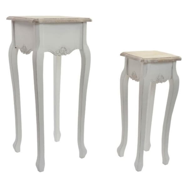 Sofabord DKD Home Decor Versalles Gran Træ Hvid 35 x 35 x 80 cm