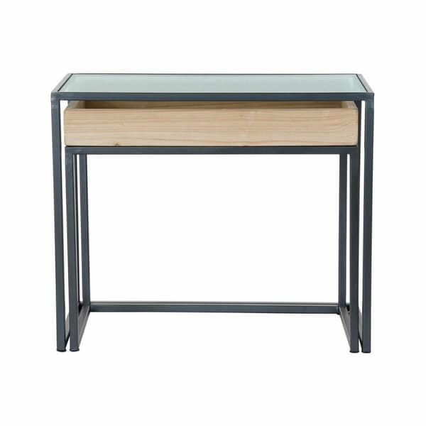 Sofabord DKD Home Decor Sort Metal Krystal (2 pcs)