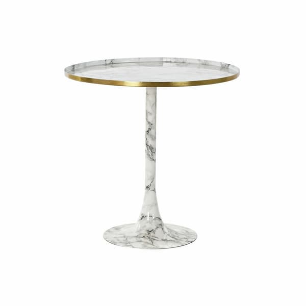 Lille serveringsbord DKD Home Decor Hvid Gylden 51 x 51 x 51 cm