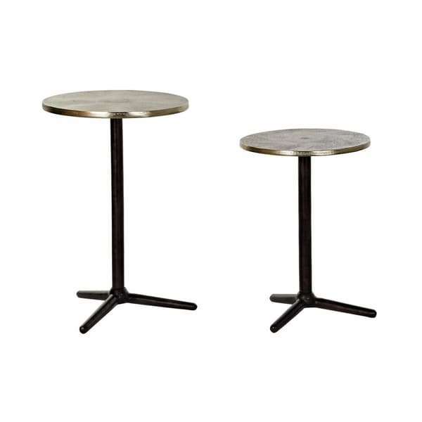 Set med 2 små borde DKD Home Decor Sort Gylden 40 x 40 x 61 cm