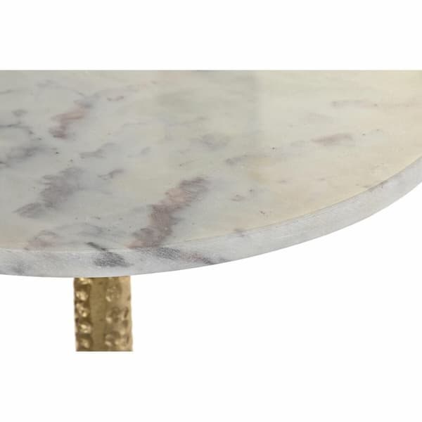 Lille serveringsbord DKD Home Decor Hvid Gylden 40 x 40 x 61 cm