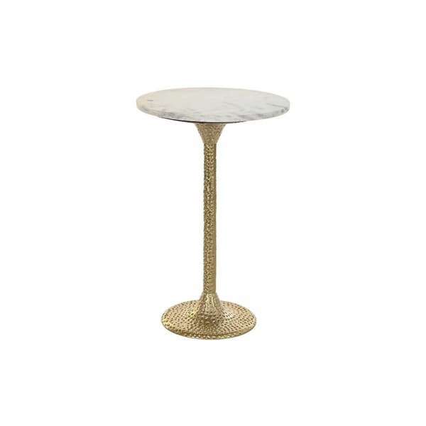 Lille serveringsbord DKD Home Decor Hvid Gylden 40 x 40 x 61 cm