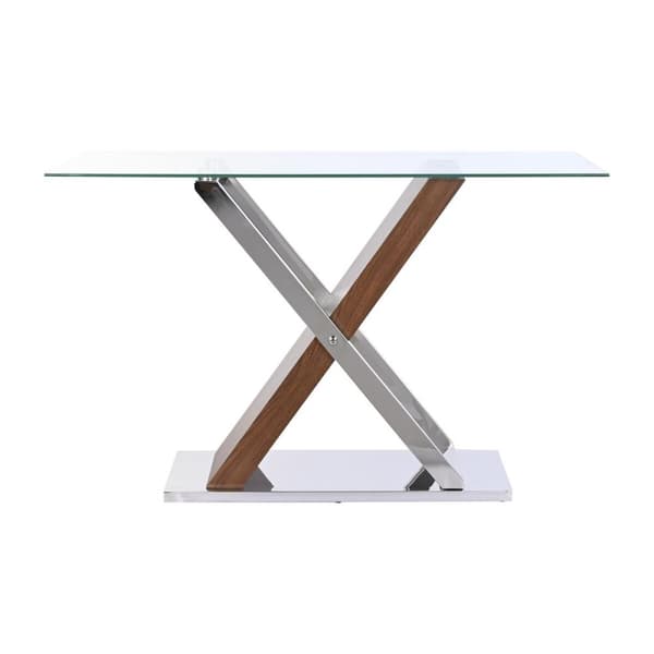 Hallbord DKD Home Decor Gennemsigtig Sølvfarvet Mørkebrun 120 x 40 x 75 cm