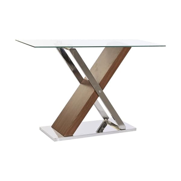 Hallbord DKD Home Decor Gennemsigtig Sølvfarvet Mørkebrun 120 x 40 x 75 cm