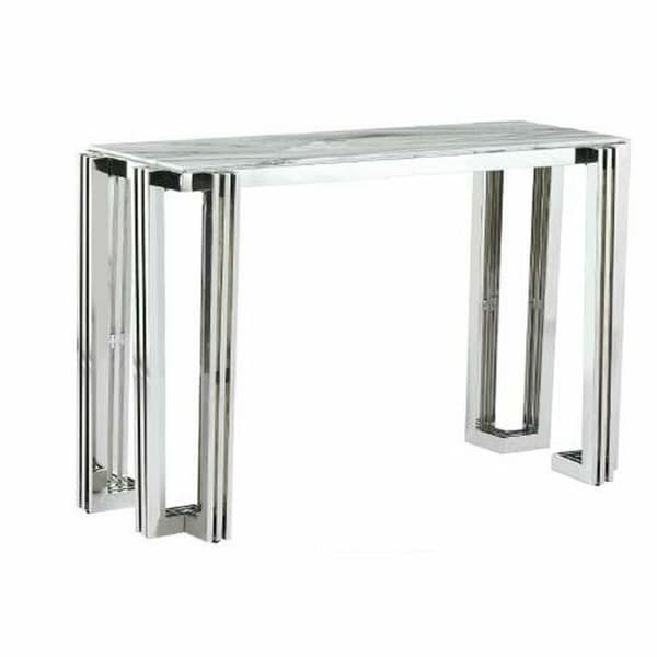 Hallbord DKD Home Decor Hvid Sølvfarvet 120 x 45 x 78 cm