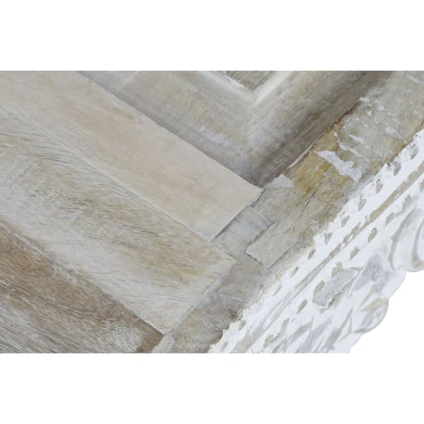 Sofabord DKD Home Decor Hvid Mangotræ 89 x 63,5 x 25,4 cm