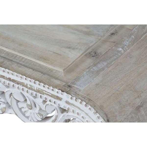 Sofabord DKD Home Decor Hvid Mangotræ 89 x 63,5 x 25,4 cm