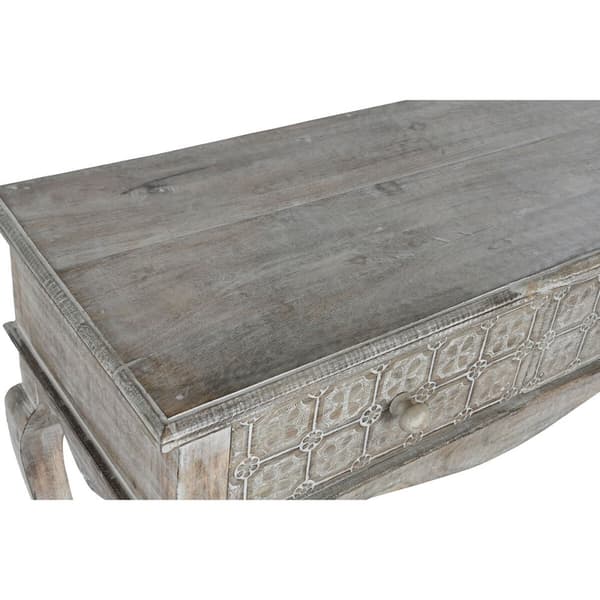 Entrebord med 2 skuffer DKD Home Decor Hvid Brun 91 x 42 x 81 cm