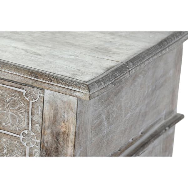 Entrebord med 2 skuffer DKD Home Decor Hvid Brun 91 x 42 x 81 cm