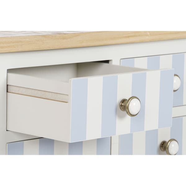 Hallbord Home ESPRIT Blå Hvid 103 x 35 x 80 cm