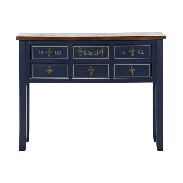 Hallbord Home ESPRIT Brun Marineblå 103 x 35 x 80 cm