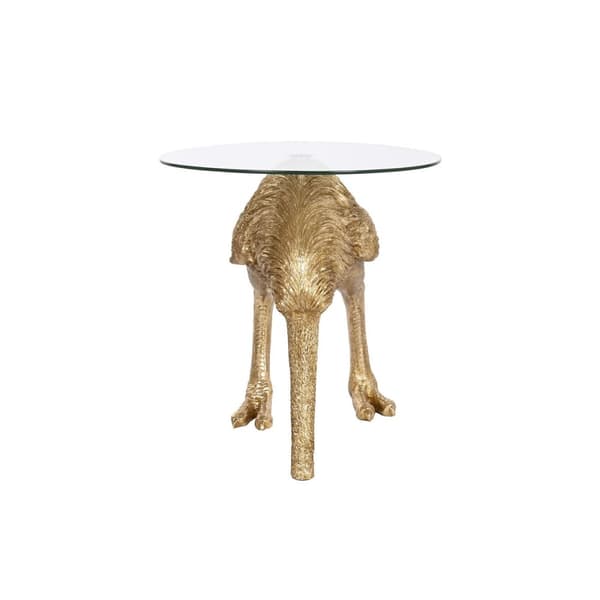 Lille serveringsbord Home ESPRIT Gylden Harpiks Krystal 60 x 60 x 62 cm