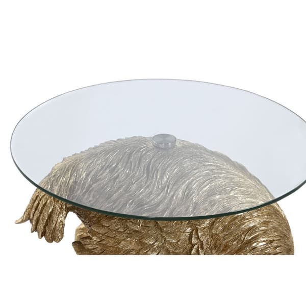 Lille serveringsbord Home ESPRIT Gylden Harpiks Krystal 60 x 60 x 62 cm