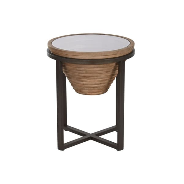 Sofabord Home ESPRIT Sort Natur Krystal Gran 46 x 46 x 55,5 cm