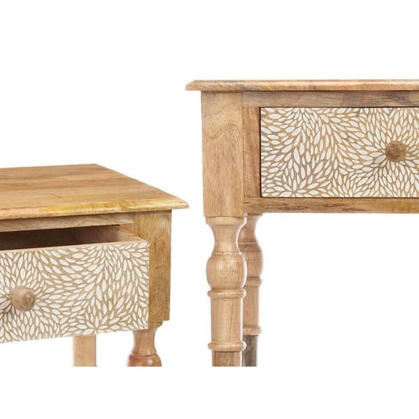 Entrebord med 2 skuffer Gift Decor 33 Hvid Brun 98 x 77 x 42 cm Ark