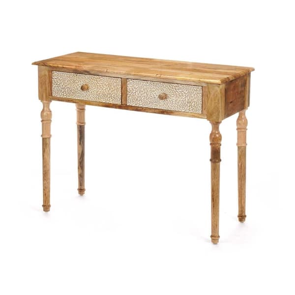 Entrebord med 2 skuffer Gift Decor 33 Hvid Brun 98 x 77 x 42 cm Ark