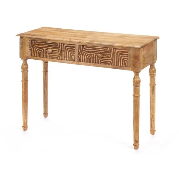 Entrebord med 2 skuffer Gift Decor 40 Brun 98 x 77 x 42 cm Kurve