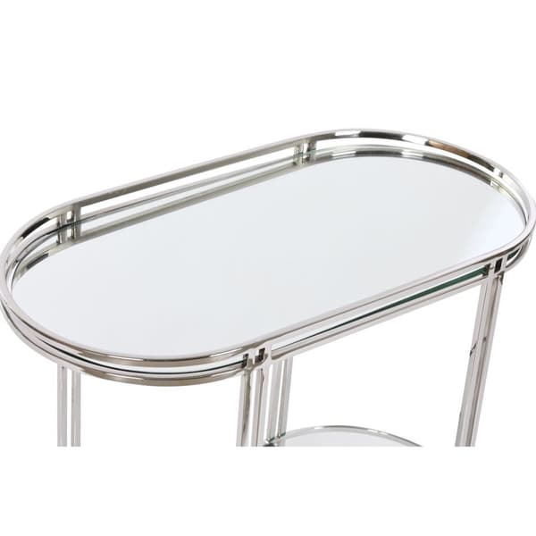 Sofabord Home ESPRIT Sølvfarvet Stål Spejl 70 x 35 x 63 cm