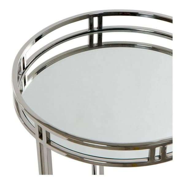 Sidebord DKD Home Decor Krystall Stål Sølv (42 x 42 x 61 cm)