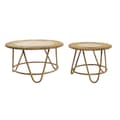 Miniatyrbilde 1 av 3: Sett med 2 bord DKD Home Decor Lysebrun 80 x 80 x 47 cm 80 x 80 x 45,5 cm