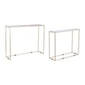 Miniatyrbilde 1 av 4: Sett med 2 bord DKD Home Decor Hvit Svart Gyllen 100 x 28 x 80 cm