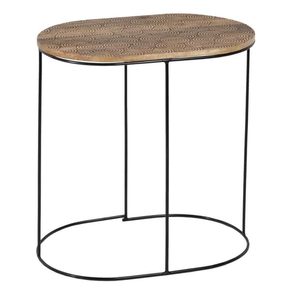 Sidebord 60 x 39,5 x 60 cm Naturell Svart Metall Tre (2 enheter)