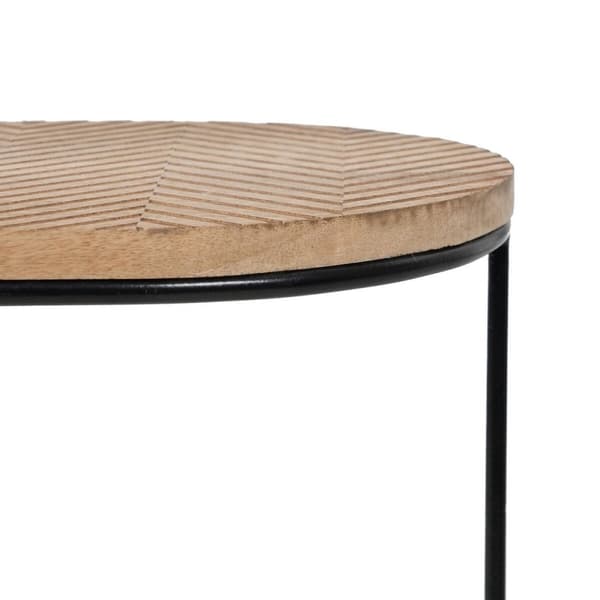 Sidebord 60 x 39,5 x 60 cm Naturell Svart Metall Tre (2 enheter)