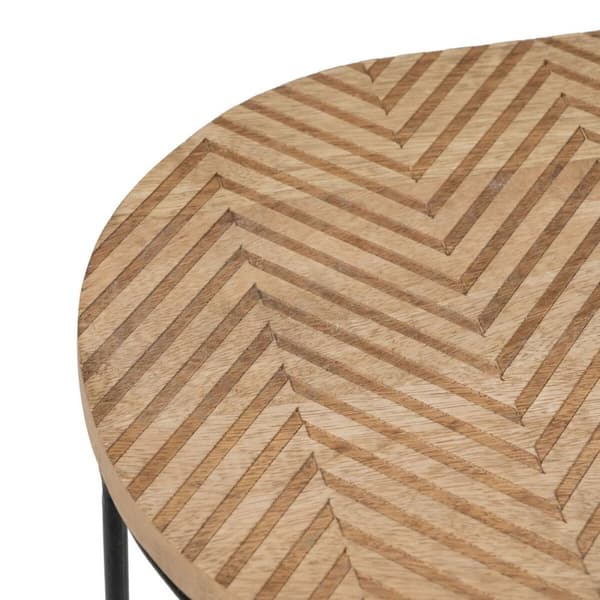 Sidebord 60 x 39,5 x 60 cm Naturell Svart Metall Tre (2 enheter)
