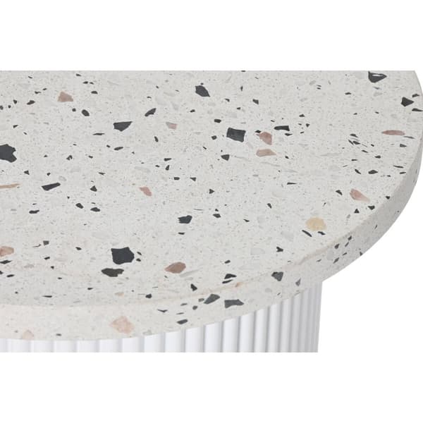 Sidebord Home ESPRIT Hvit Tre MDF Terrazo 40 x 40 x 37,5 cm