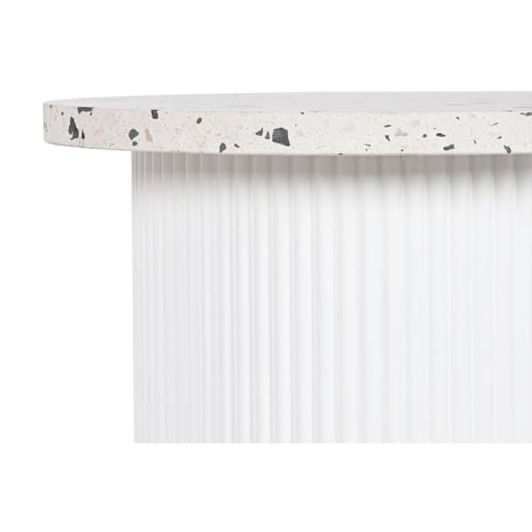 Sidebord Home ESPRIT Hvit Tre MDF Terrazo 40 x 40 x 37,5 cm