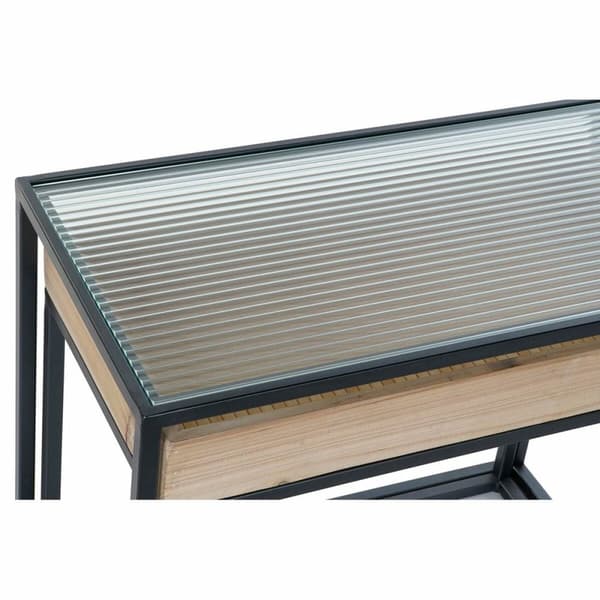 Sivupöytä DKD Home Decor Musta Metalli Kristalli (