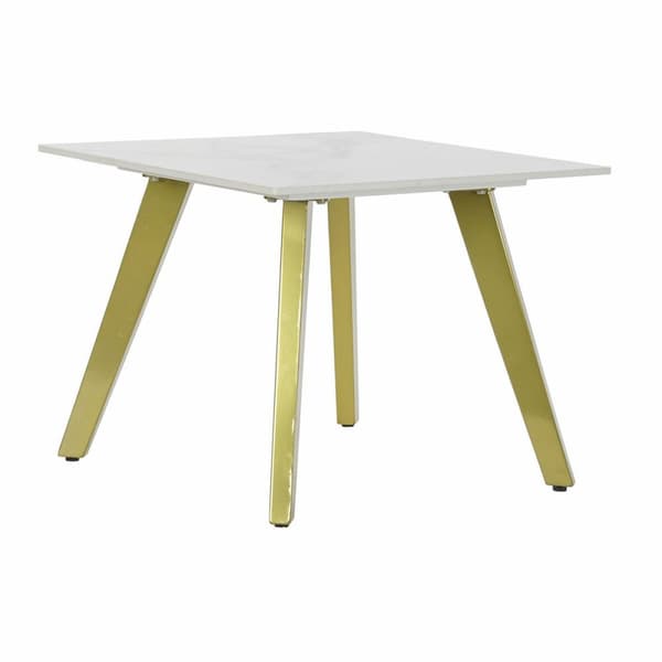Pieni sivupöytä DKD Home Decor Valkoinen Kullattu 60 x 60 x 48 cm